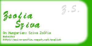 zsofia sziva business card